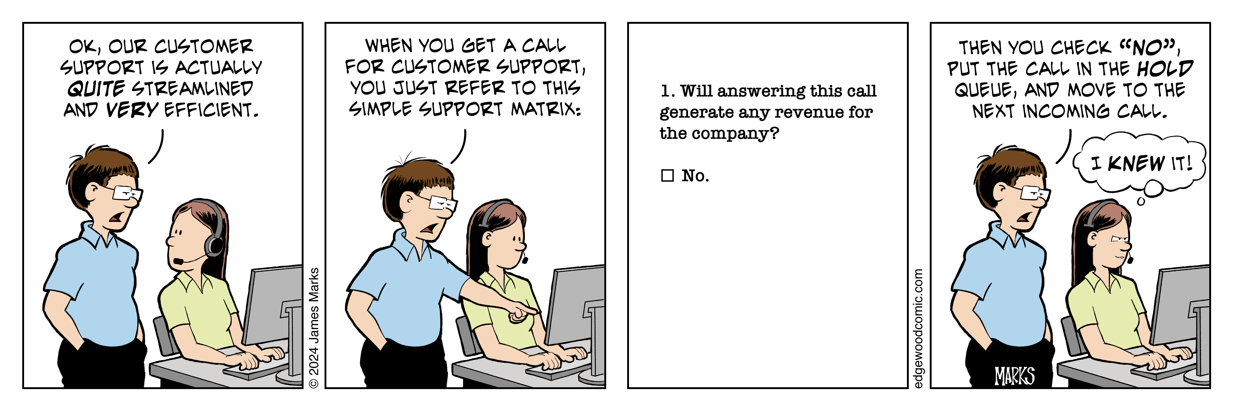Customer support comic strip